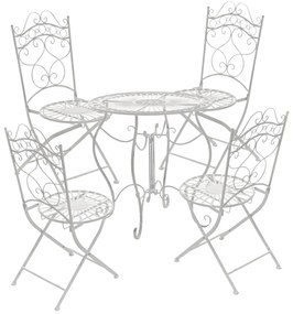 Kovová stolička skladacia Indra (SET 2 ks) - Biela antik