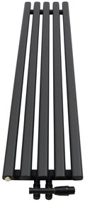 Regnis Lazur LA, vykurovacie teleso 330x1000mm so stredovým pripojením 50mm, 428W, čierna matná, LAZURLA/1000/330/D5/BLACK