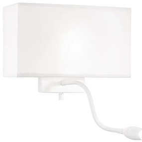 Ideal Lux - LED Flexibilná nástenná lampa HOTEL 1xE27/60W/230V + LED/1,5W biela