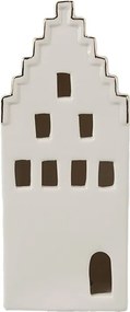 Béžová dekorácia porcelánový domček s Led svetielkami Christmas House M - 7*6*16 cm