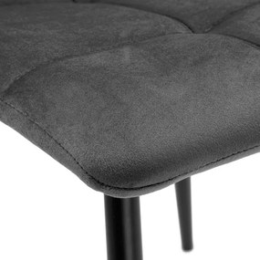 Jedálenská stolička DENVER zamatová, čierna / grafitová