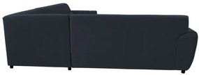 Rozkladacia rohová sedacia súprava do tvaru L VISEU, pravé prevedenie, antracit/čierna