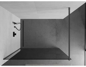 Mexen Kioto, sprchová zástena Walk-In 100 x 200 cm, 8mm šedé sklo, grafitový profil, 800-100-101-66-40