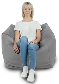 Sedací vak AMALFI plyš oceľový