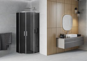 Sprchovací kút maxmax MEXEN RIO grafit - štvrťkruh 90x90 cm, 863-090-090-01-40