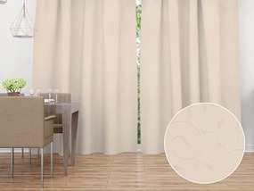 Biante Dekoračný záves TF-025 Popínavé lístky - béžový 150x200 cm