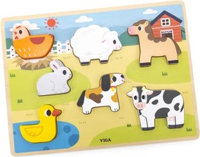 Puzzle na podložke Viga 44702 7 dielikov - farma