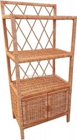 HRADIL Proutěná komoda s dvířky světlá 45 x 29 x 100 cm