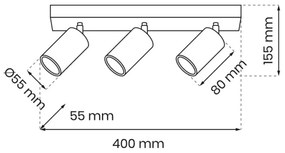 Bodové svietidlo HUDSON 3xGU10/8W/230V čierna