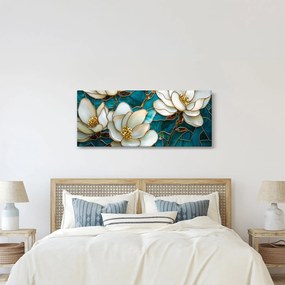 Obraz - Vitráž s magnóliou (120x50 cm)