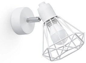 Bodové svietidlo Artemis, 1x biele drôtené tienidlo, (možnosť polohovania)