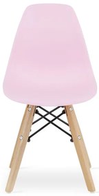 Set dvoch detských stoličiek ZUBI ružové (hnedé nohy) 2ks