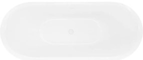Mexen Lotos, voľne stojaca vaňa 180 x 75 cm, biela, biely prepad, 52051807700-20