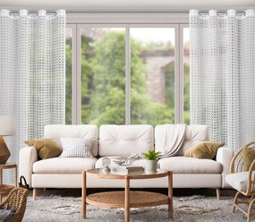 ZÁCLONA NA KRÚŽKOCH CARMEN 140X250 CM BIELA