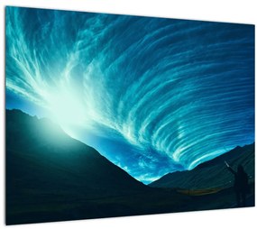 Sklenený obraz - Vlna z mrakov (70x50 cm)