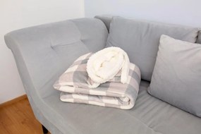 Deka FLANEL s baránkom 150x200 cm - biela/sivá