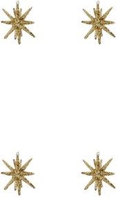 House Doctor Vianočná ozdoba Spike Small Brown Glitter – set 4 ks