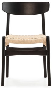 Čierne jedálenské stoličky v súprave 2 ks z kaučukového dreva Biel – MOME