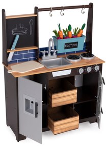 Veľká drevená kuchynka pre deti s doplnkami, ECOTOYS