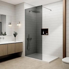Walk-in Chrome zuhanyfal, s dymovým sklom 100, 200cm, 8mm