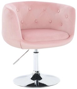 LuxuryForm DESIGN Kreslo MONTANA VELUR na striebornom tanieri - ružové