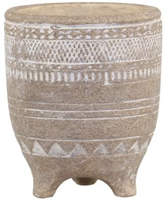 Prírodní cementový kvetináč na nožičkách Évron - Ø11*13cm