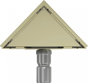 Mexen Flat, rohový sprchový žľab 20 x 20 cm, zlatá lesklá, 1510320