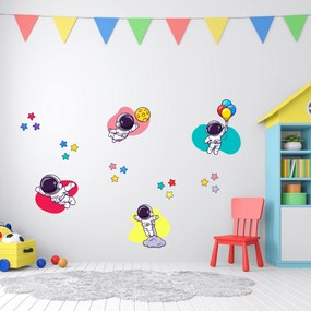 PIPPER. Farební astronauti - textilná nálepka na stenu