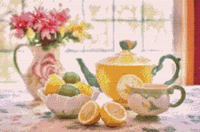 Gario Diamantové maľovanie Čaj o piatej Rozmery: 60 x 40 cm, Rámovanie: Iba zrolované plátno, Diamanty: Štvorcové
