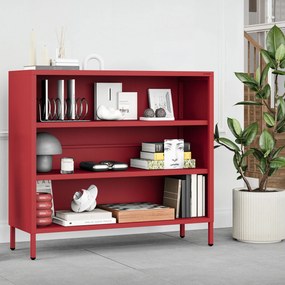 Nízky policový regál LUCA, 1000 x 900 x 350 mm, Modern: červená farba