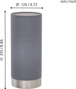 Eglo 95119 - Stmievateľná stolná lampa PASTERI 1xE27/60W/230V