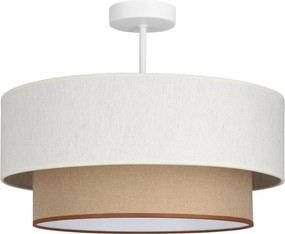 Prisadený luster NATIA 1xE27/60W/230V, priemer 45 cm, biela/hnedá
