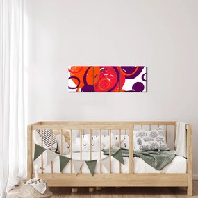 Obraz - Motív s kruhmi v teplých farbách (s hodinami) (90x30 cm)