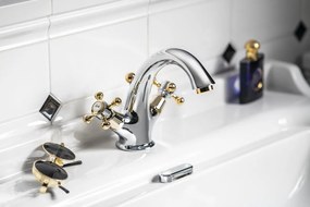 Sapho Sapho, ANTEA nástenná sprchová batéria, chróm/zlato, 3862