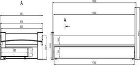 Detská posteľ EMILEK so šuplíkom - 180x90 cm - biela