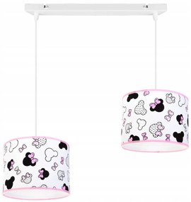 Detské závesné svietidlo Minnie, 2x textilné tienidlo so vzorom