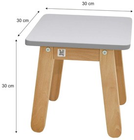 Sivá detská stolička WOODY GREY