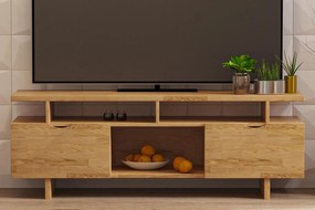 Masívny TV stolík BANAO 160 cm, borovica, prírodný