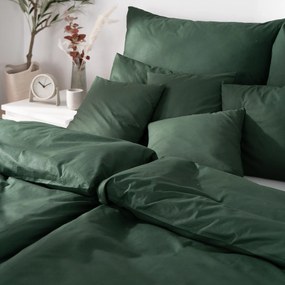 Goldea bavlnené posteľné obliečky - tmavo zelené 140 x 200 a 70 x 90 cm