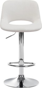 Barová stolička Camden - zamat, chróm rám - Krémová