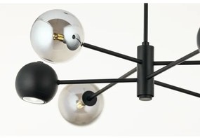 Jupiter 1974 - Luster na tyči MOKA 3xGU10/10W/230V + 3xG9/10W/230V čierna/chróm