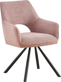 XXXLutz STOLIČKA S PODRÚČKAMI, železo, kord, pink Hom`in - Stoličky - 000758018902
