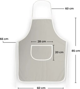 Kuchynská zástera Pasta EMI, sivá