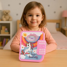 LEAN Toys Denník Zápisník Kód Jednorožec Nahrávanie hlasu Kvízové melódie Ružová