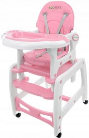 Bestent Detská jedálenská stolička 3v1 PINK Ecotoys