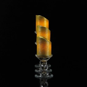 Dekorstudio Krištáľový svietnik KANDELABR 11cm - zlatý S