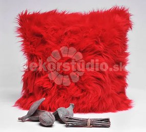Dekorstudio Chlpatá dekoračná obliečka na vankúš - červená Varianta: Rozmer: 45x45 cm