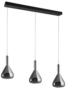Čierne LED závesné svietidlo so skleneným tienidlom Cipera – CINQUE