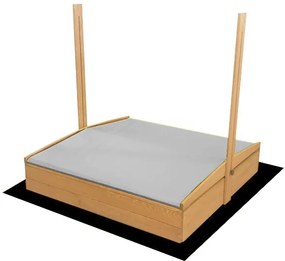 Detské pieskovisko so sivou strieškou 120 x 120 cm