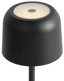 Stolná lampa čierna nabíjateľná vrátane nabíjacej stanice - Raika